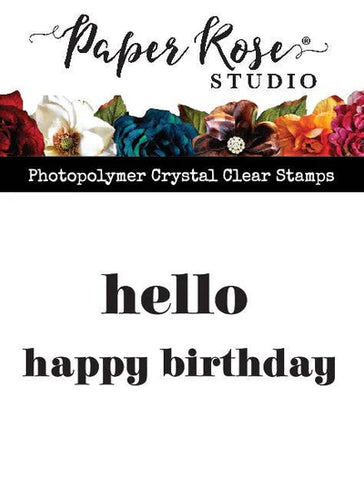 Hello Happy Birthday Stamp Paper Rose 25927