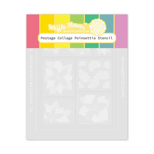Postage Collage Poinsettia Stencil Waffle Flower 421768