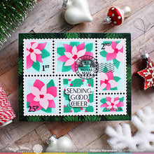Load image into Gallery viewer, Postage Collage Poinsettia Stencil Waffle Flower 421768