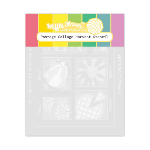 Postage Collage Harvest Stencil Waffle Flower 421848
