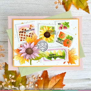 Postage Collage Harvest Stencil Waffle Flower 421848