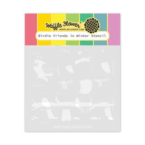 Birdie Friends in Winter Stencil Waffle Flower 422145