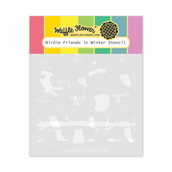 Birdie Friends in Winter Stencil Waffle Flower 422145