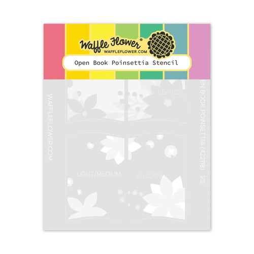 Open Book Poinsettia Stencil Waffle Flower 422118