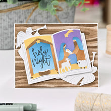 Load image into Gallery viewer, Open Book Nativity Stencil Waffle Flower 422128