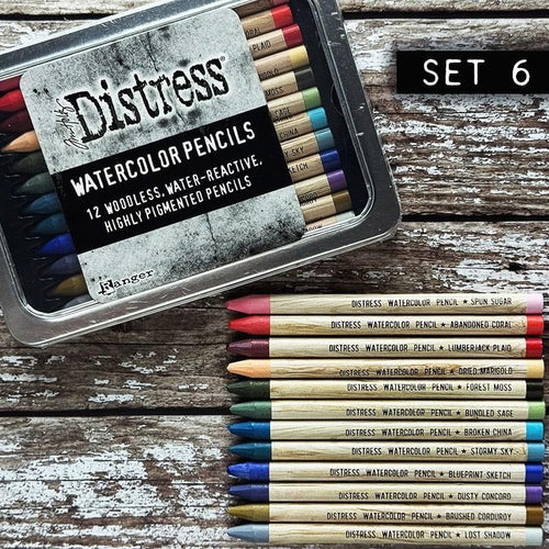 Distress Watercolour Pencils Set 6 Tim Holtz