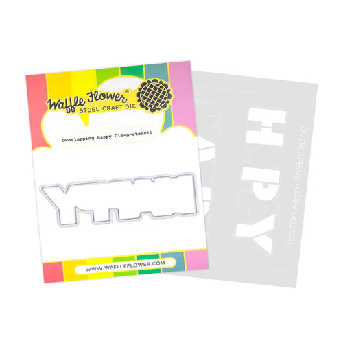 Overlapping Happy Die n Stencil Waffle Flower 422103