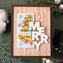 Load image into Gallery viewer, Overlapping Vertical Merry Word Die Waffle Flower 422106