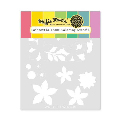 Poinsettia Frame Colouring Stencil Waffle Flower 422135