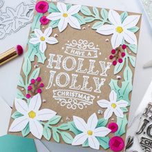 Load image into Gallery viewer, Poinsettia Frame Colouring Stencil Waffle Flower 422135