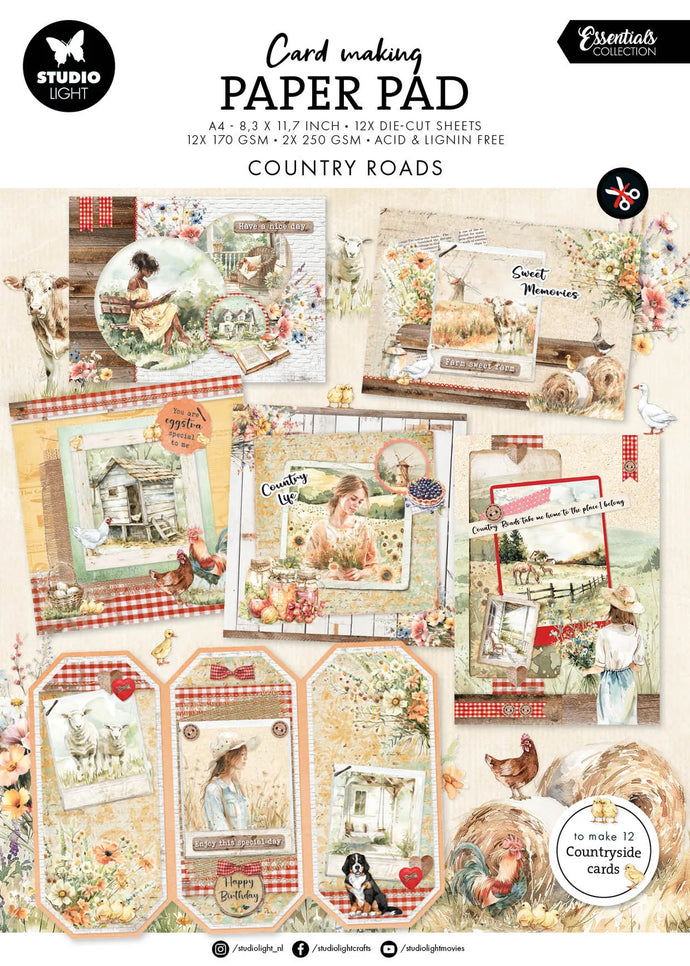 Country Roads A4 Cardmaking Paper Pad