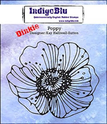 Poppy A7 Red Rubber Stamp IndigoBlu