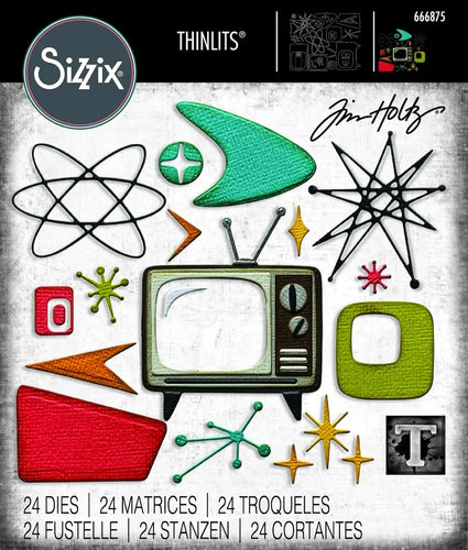 Vault Atomic Retro Thinlits Sizzix Tim Holtz 666875