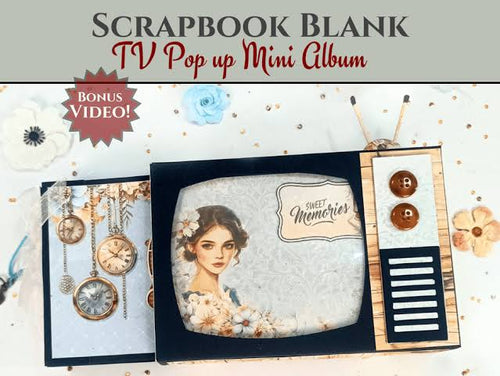 TV Pop up Mini Album BLANK kit Craftreat CAB028