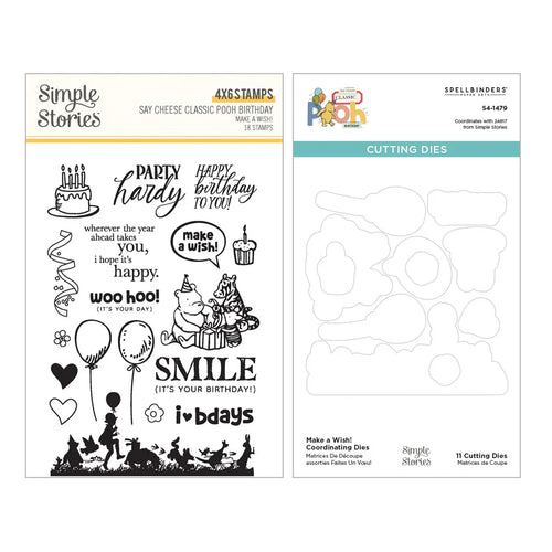 Make A Wish! Stamp & Die Bundle Winnie the Pooh Spellbinders BD-0990