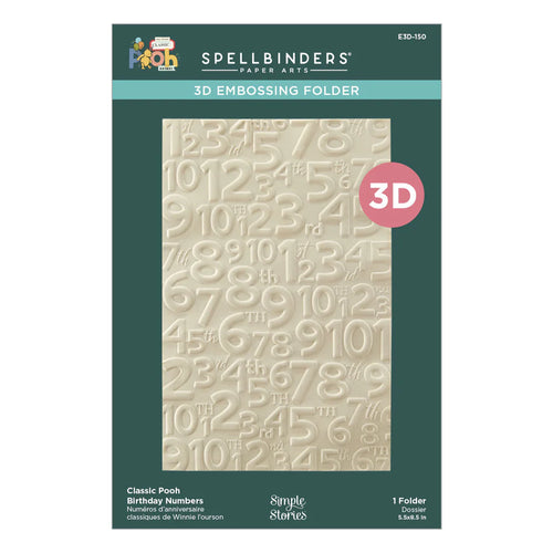 Classic Pooh Birthday Numbers 3D Embossing Folder Spellbinders E3D-150