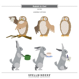 Rabbit & Owl Cutting Dies Spellbinders S5-706