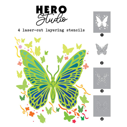 Butterfly Layering Stencil Hero Arts LS1224