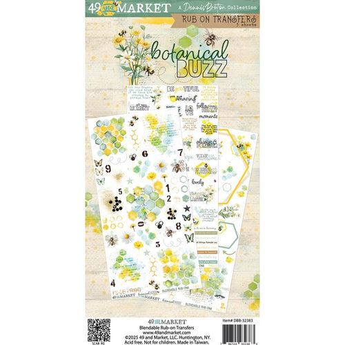 Botanical Buzz Rub On Transfers 49 & Market DBB-32383
