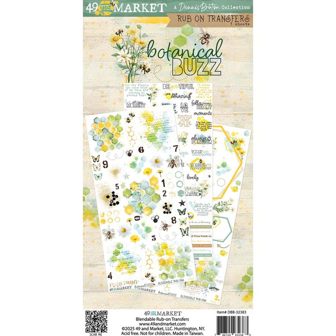 Botanical Buzz Rub On Transfers 49 & Market DBB-32383