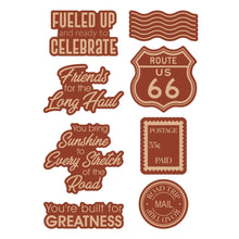Load image into Gallery viewer, Road Trip Adventures Sentiments Stamp &amp; Die Cutting Set Spellbinders SDS-229