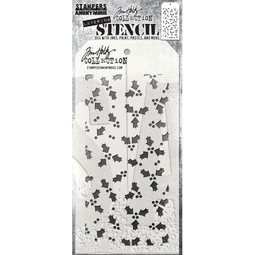 Tiny Holly Stencil Tim Holtz THS189