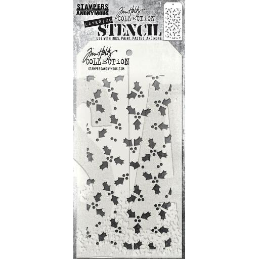 Tiny Holly Stencil Tim Holtz THS189