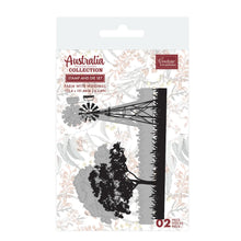 Load image into Gallery viewer, Australia The Lucky Country Tree With Windmill Stamp &amp; Die Set CO729083