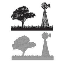 Load image into Gallery viewer, Australia The Lucky Country Tree With Windmill Stamp &amp; Die Set CO729083