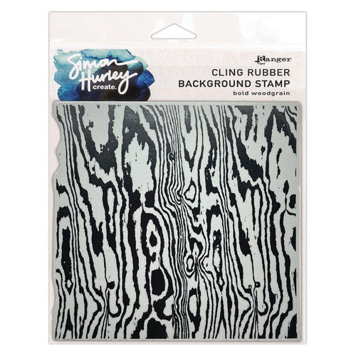 Bold Woodgrain Cling Rubber Background Stamp HUR87915 Simon Hurley
