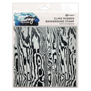Bold Woodgrain Cling Rubber Background Stamp HUR87915 Simon Hurley
