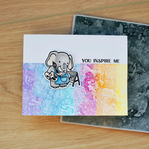 Watercolour Cling Rubber Background Stamp HUR87939 Simon Hurley