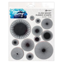 Load image into Gallery viewer, Bursts Cling Mount Rubber Stamps HUR87946 Simon Hurley