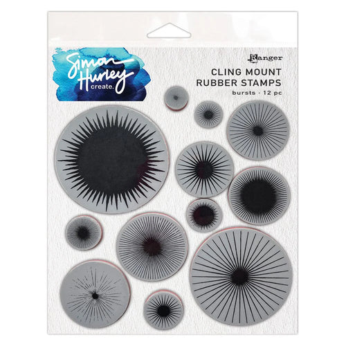 Bursts Cling Mount Rubber Stamps HUR87946 Simon Hurley