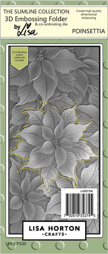 Poinsettia Slimline 3D Embossing Folder & Die Lisa Horton LHCEF030