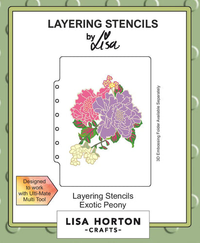 Exotic Peony Layering Stencils Lisa Horton LHCAS062