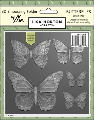 Butterflies 3D Embossing Folder and Dies Lisa Horton LHCEF072