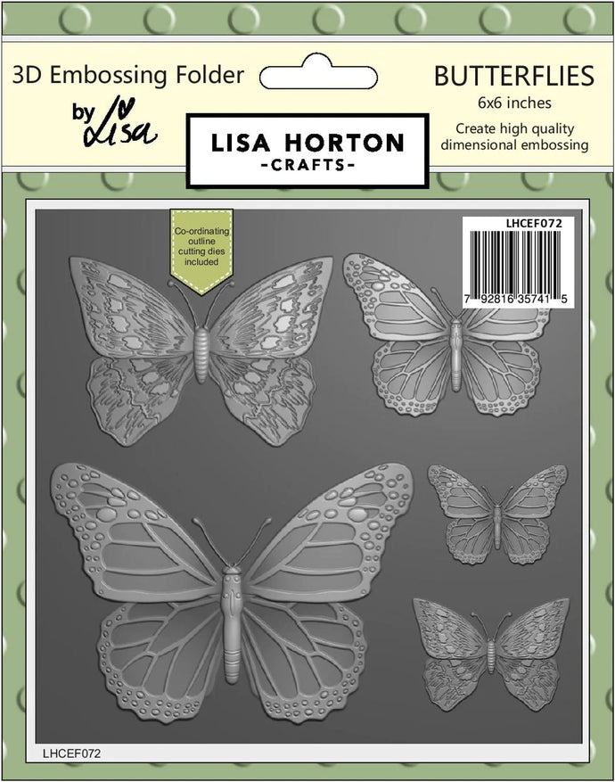 Butterflies 3D Embossing Folder and Dies Lisa Horton LHCEF072