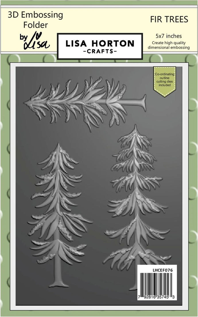 Fir Trees 5x7 3D Embossing Folder & Dies Lisa Horton LHCEF076