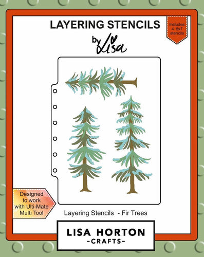 Fir Trees 5x7 Layering Stencils Lisa Horton LHCAS055