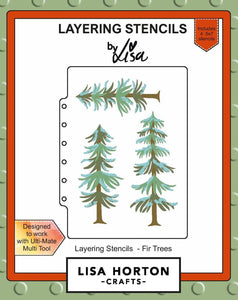 Fir Trees 5x7 Layering Stencils Lisa Horton LHCAS055