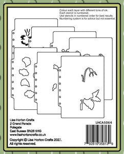 Viola 5x7 Layering Stencils Lisa Horton LHCAS064