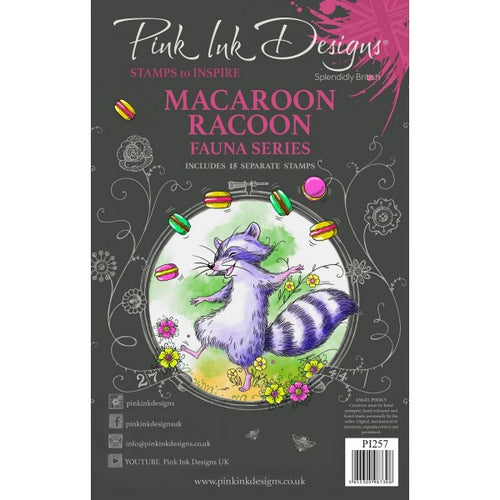 Macaroon Racoon Pink Ink Design PI257