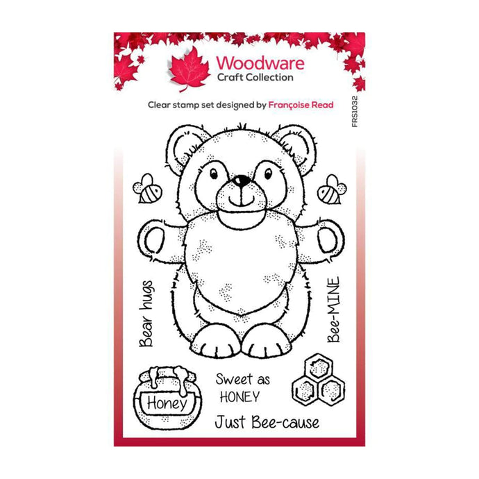 Honey Bear Gnome Clear Stamp Woodware FRS1032