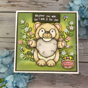 Honey Bear Gnome Clear Stamp Woodware FRS1032