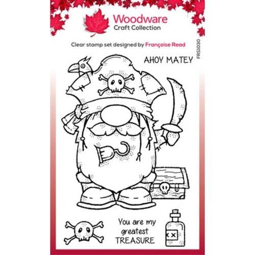 Pirate Gnome 4x6” Clear Stamp Woodware FRS1030