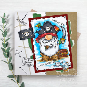 Pirate Gnome 4x6” Clear Stamp Woodware FRS1030