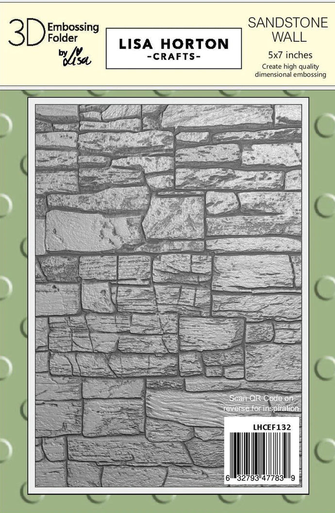 Sandstone Wall 5x7” 3D Embossing Folder Lisa Horton LHCEF132