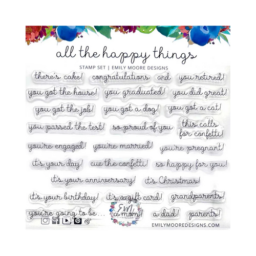 All the happy things stamp set Emily Moore Designs