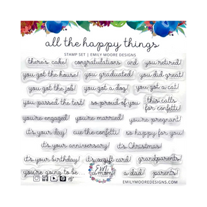 All the happy things stamp set Emily Moore Designs